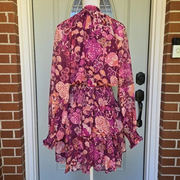 Floral Pink Mini Dress - Picture 9 of 12